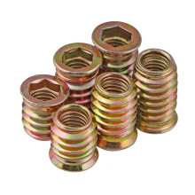 Zinc Plated Steel M6 M8 M10 Threaded Wood Insert Nuts for Furniture